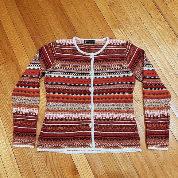 Women's Multicolor Patterned Cardigan - Picture 2 of 9